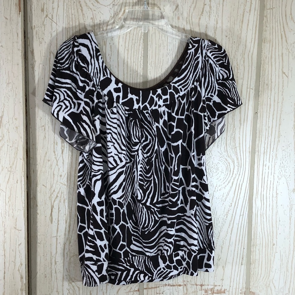 ALYX Zebra and Lace Top in Brown Size L